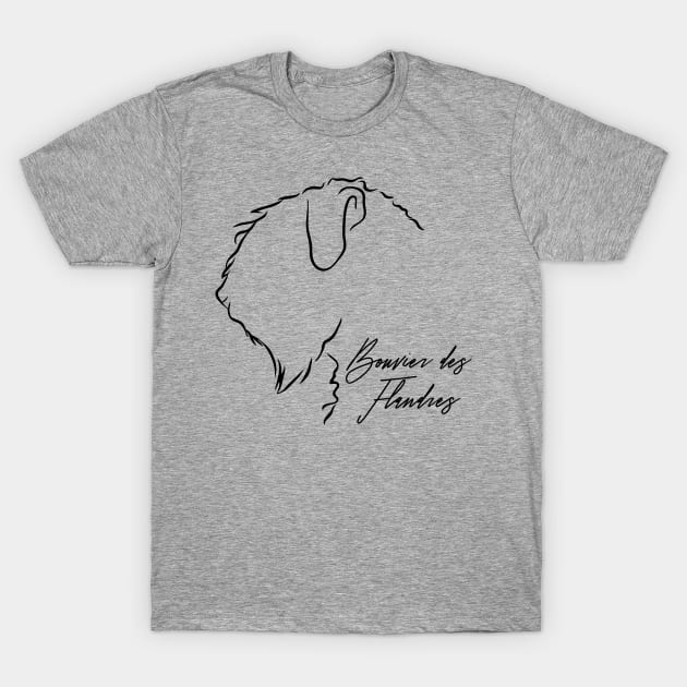 Bouvier des Flandres profile dog lover T-Shirt by wilsigns